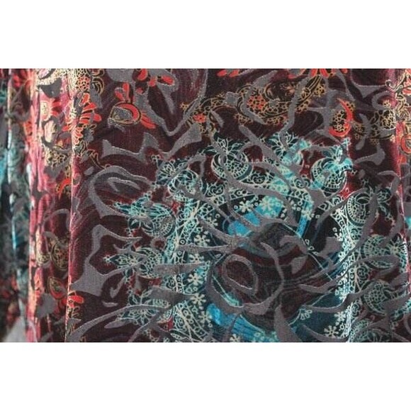 Chico's Design 3 XL 16 18 Burn-out Velvet Celestial Nights Jewel Tone Top - Picture 4 of 6